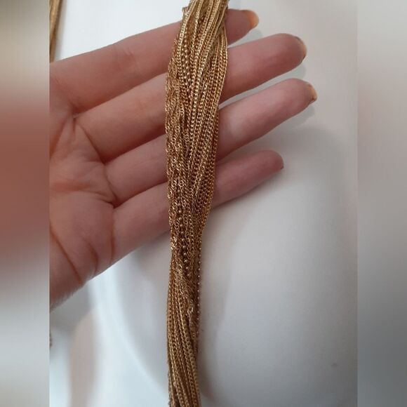 Zara Rope Chain Necklace Long Gold Multi-Chain - Picture 6 of 8